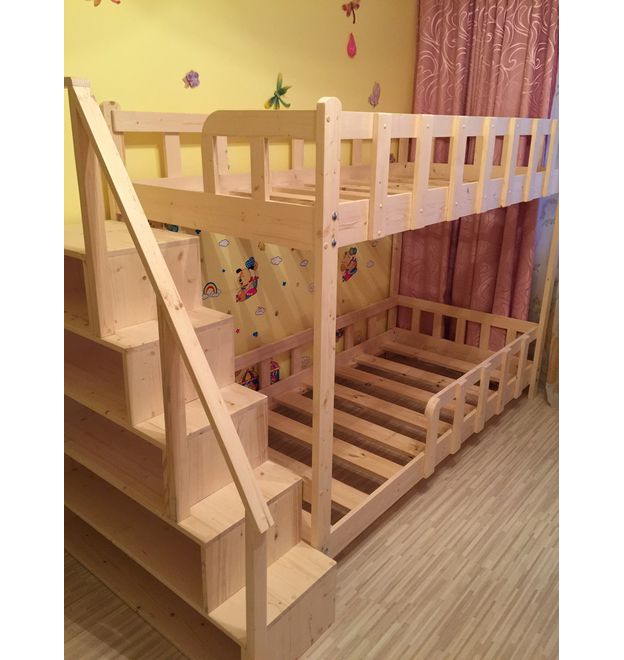 КупитьКровать двухъярусная - Комфорт (лестница стеллаж), Размер спального места: 70х160, изображение 2в интернет магазине